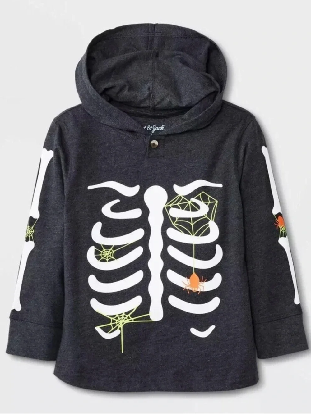 CAT & JACK 2 PC SKELETON SWEATSUIT - GRAY VARIOUS SIZES (NEW WITH TAGS) A10
